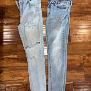 Aeropostale Light Blue Distressed Skinny Jeans size 10